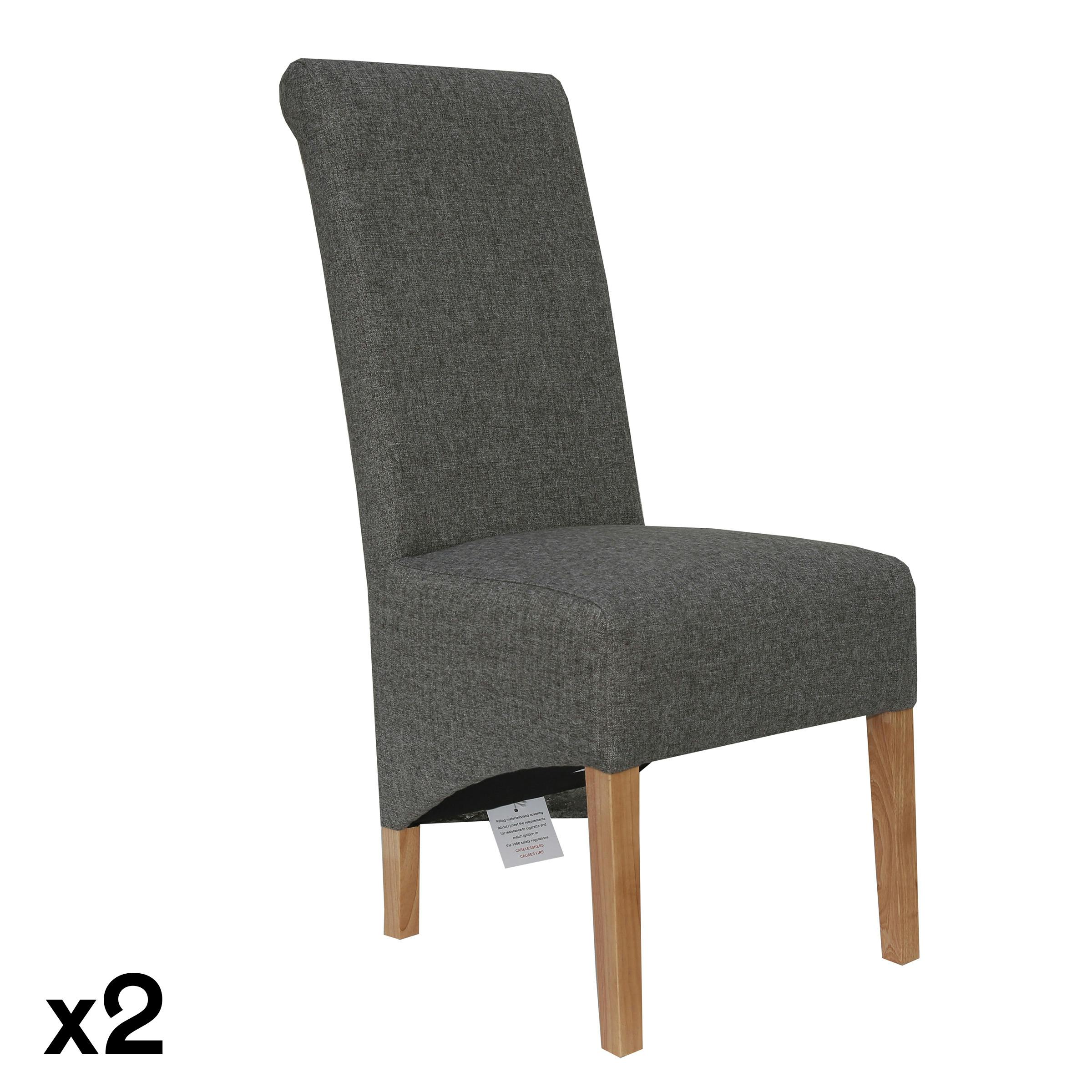 Chaise gris anthracite en tissu (lot de 2) COTTAGE