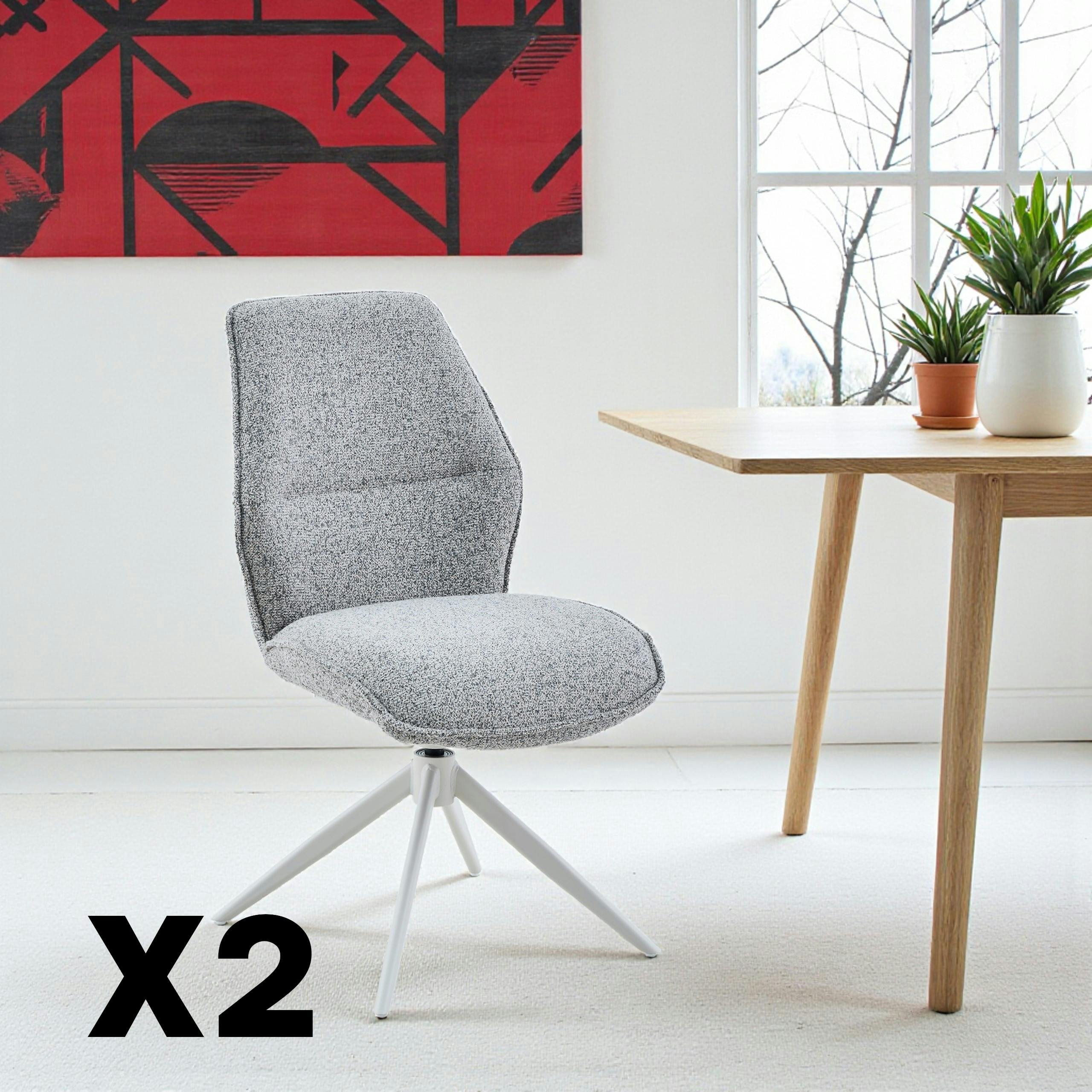 Chaise gris chiné pivotante (lot de 2) CORTINA