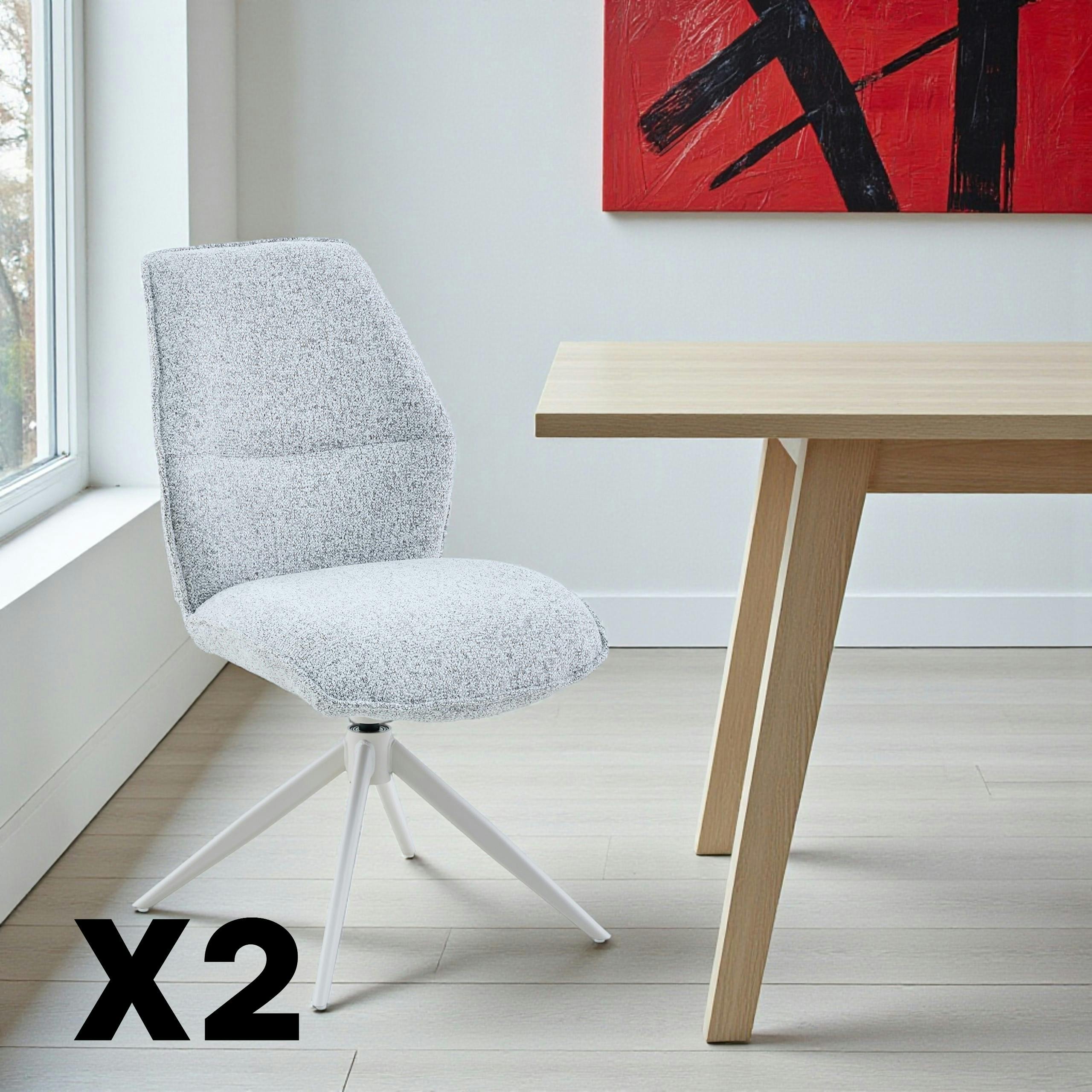 Chaise gris clair chiné pivotante (lot de 2) CORTINA