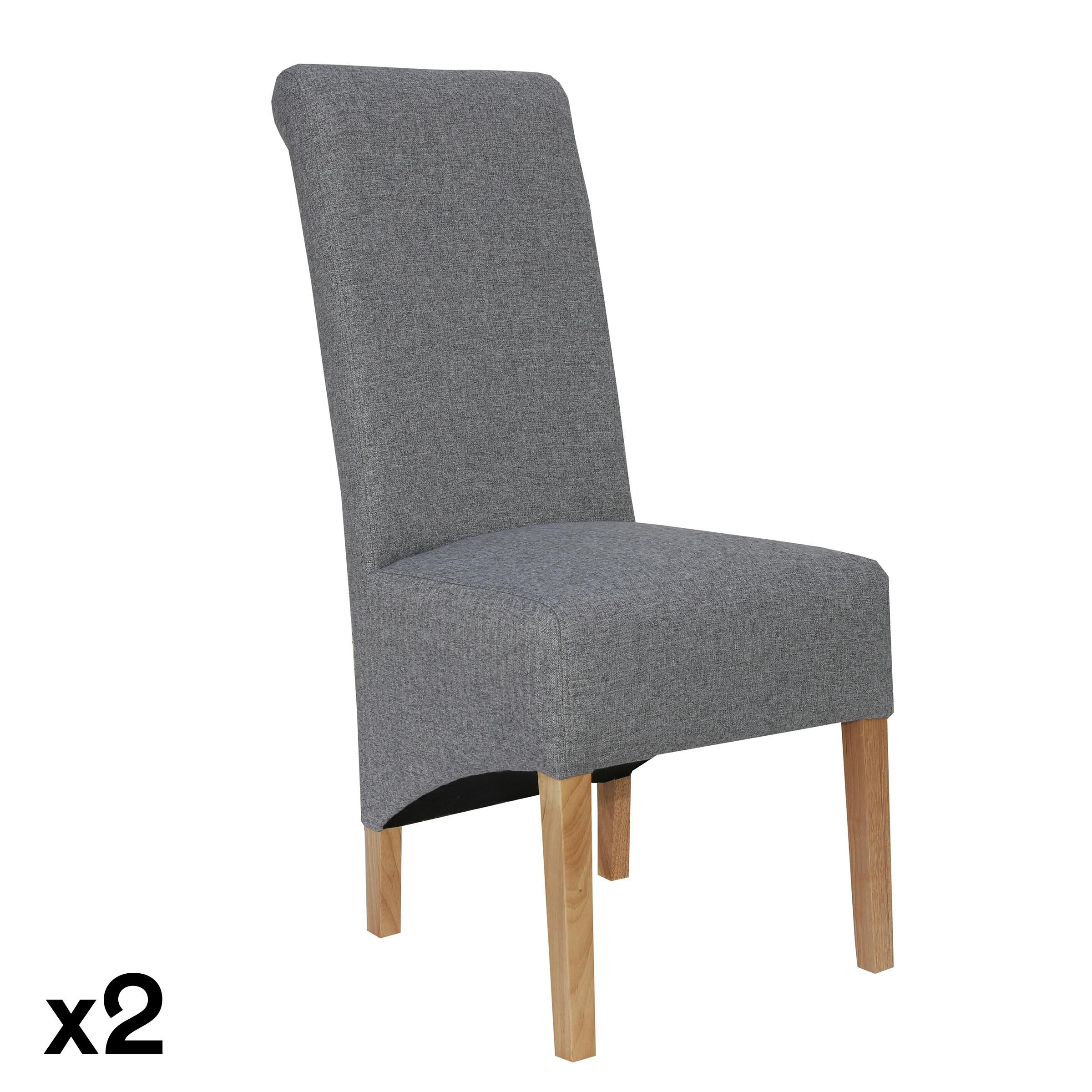 Chaise gris clair en tissu (lot de 2) COTTAGE