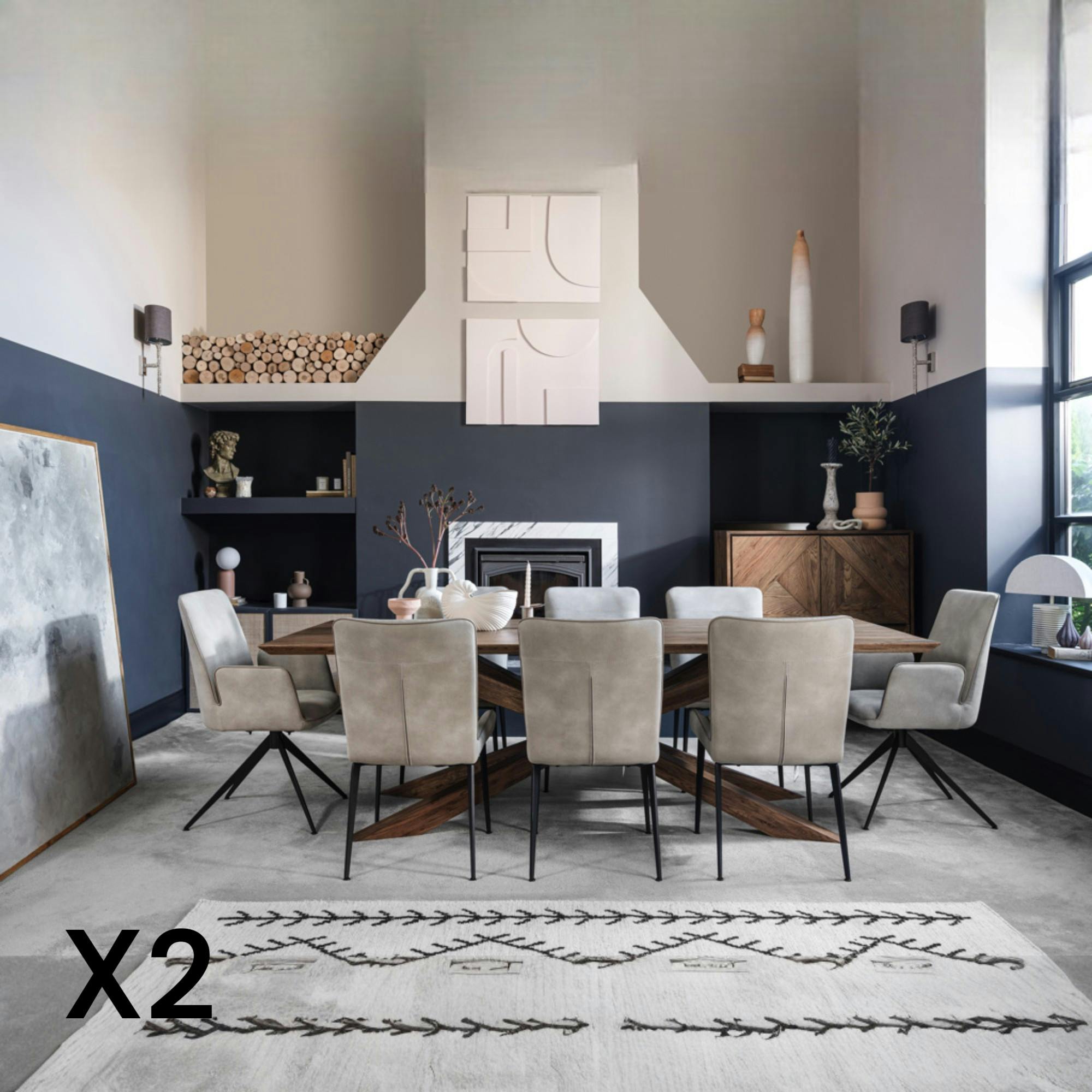 Chaise gris clair, entretien facile (lot de 2) OKA