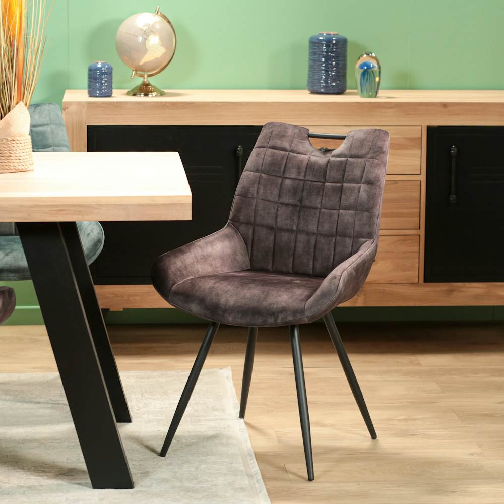 Chaise gris sombre avec poignée (lot de 2) MALMOE Chaises