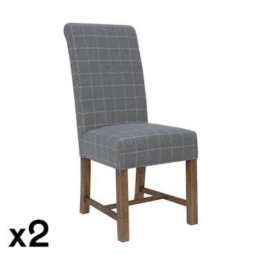  Chaise grise à carreaux (lot de 2) COTTAGE