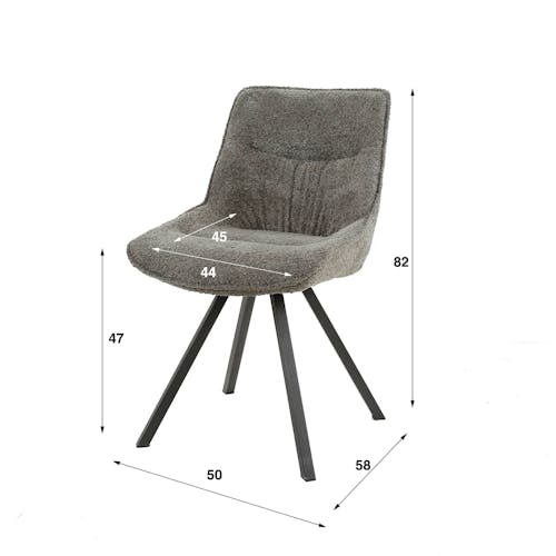 Chaise grise en bouclette style moderne (lot de 2) GALWAY