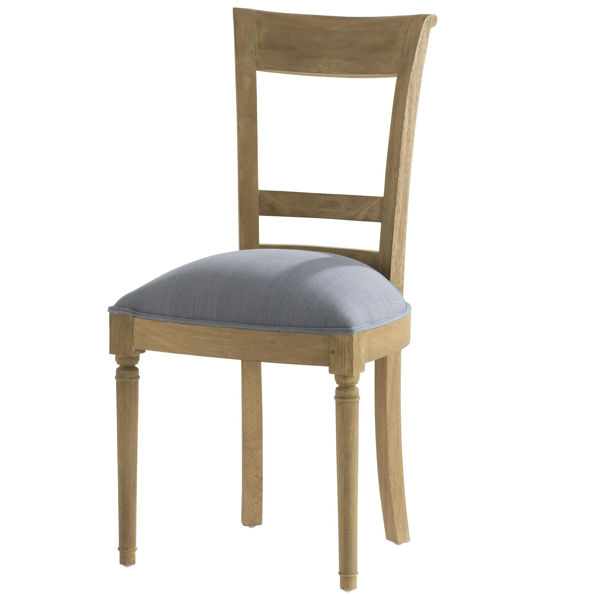 Chaise en bois et tissu gris LEON AMADEUS