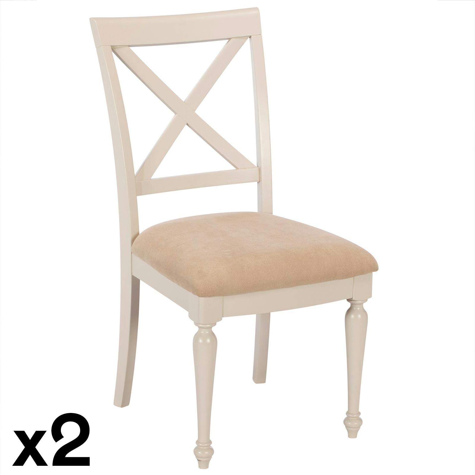 Chaise grise rembourrée bois de pin (lot de 2) PORTLAND