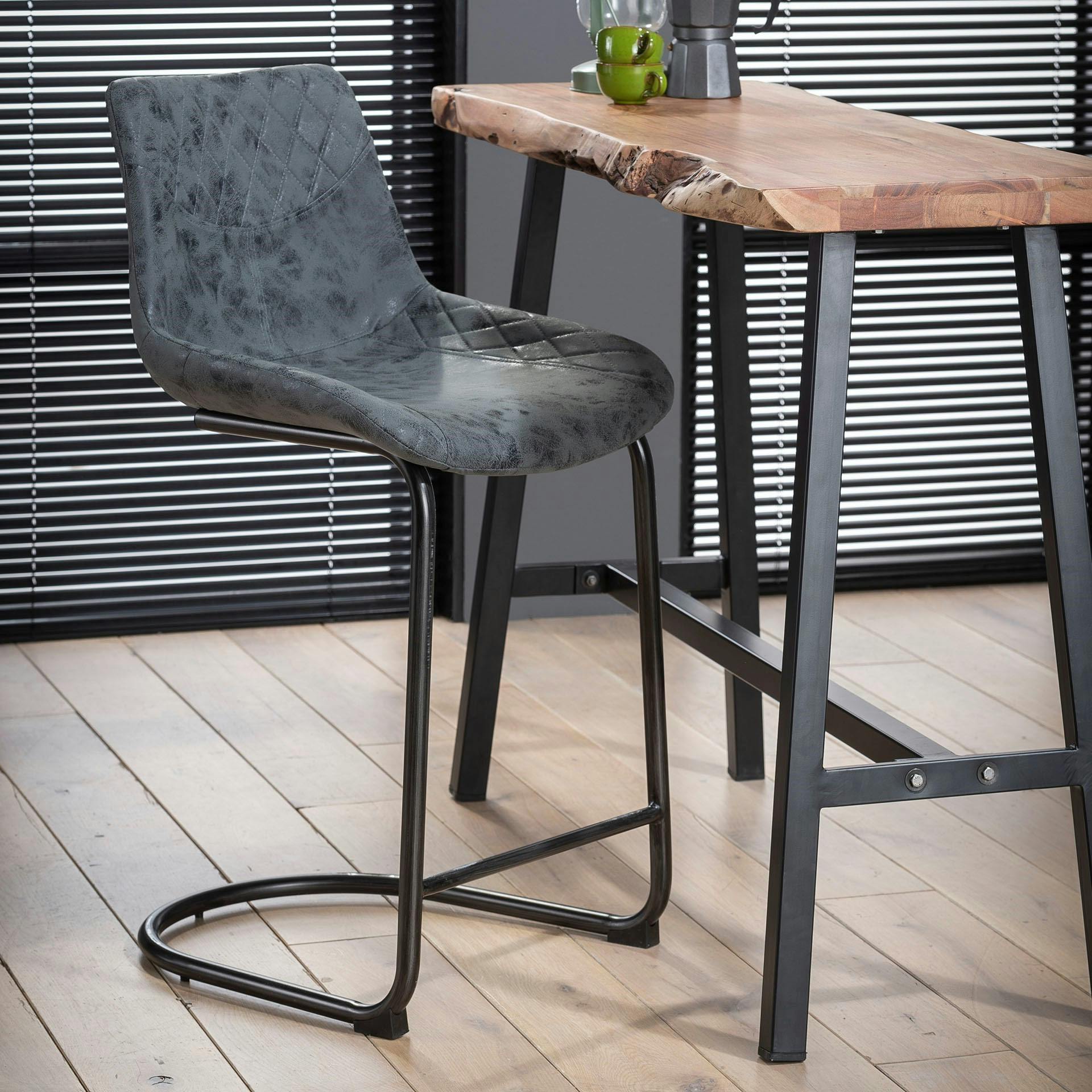 Chaise haute gris noir (lot de 2) MELBOURNE