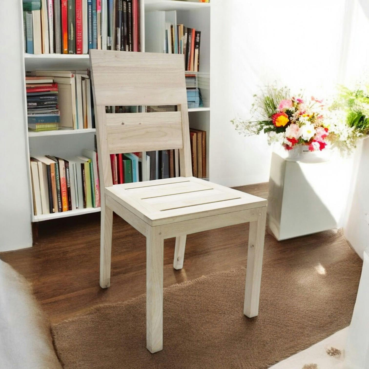 Chaise Hévéa 52x45x95cm OLGA