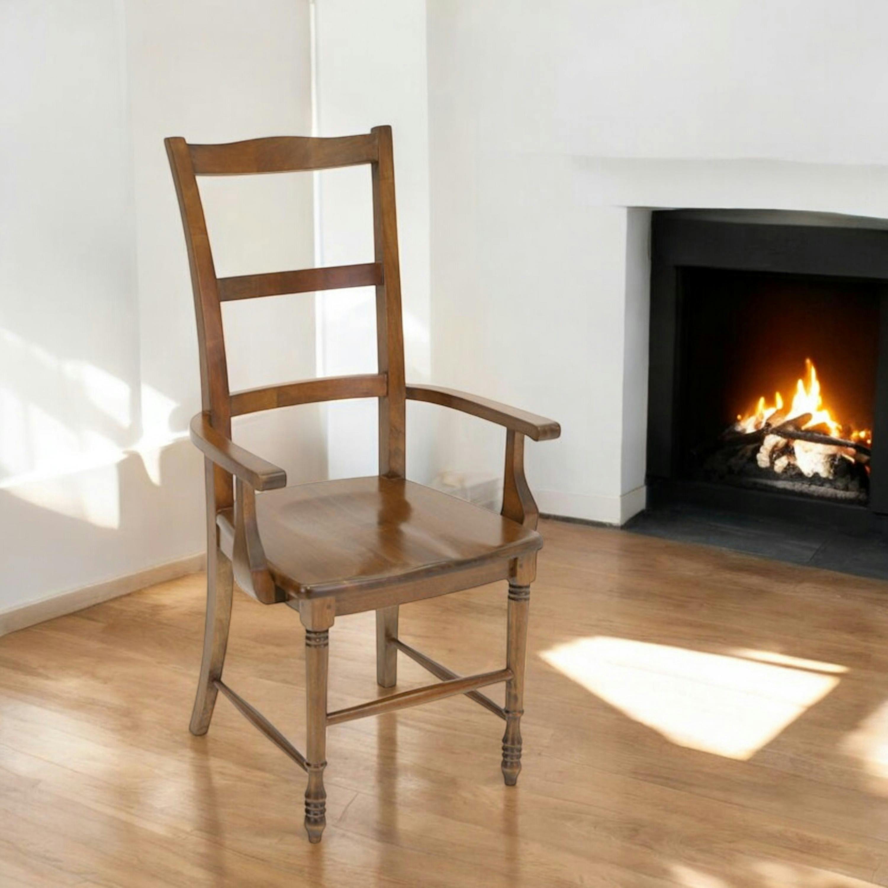 Chaise hévéa avec accoudoirs TRADITION