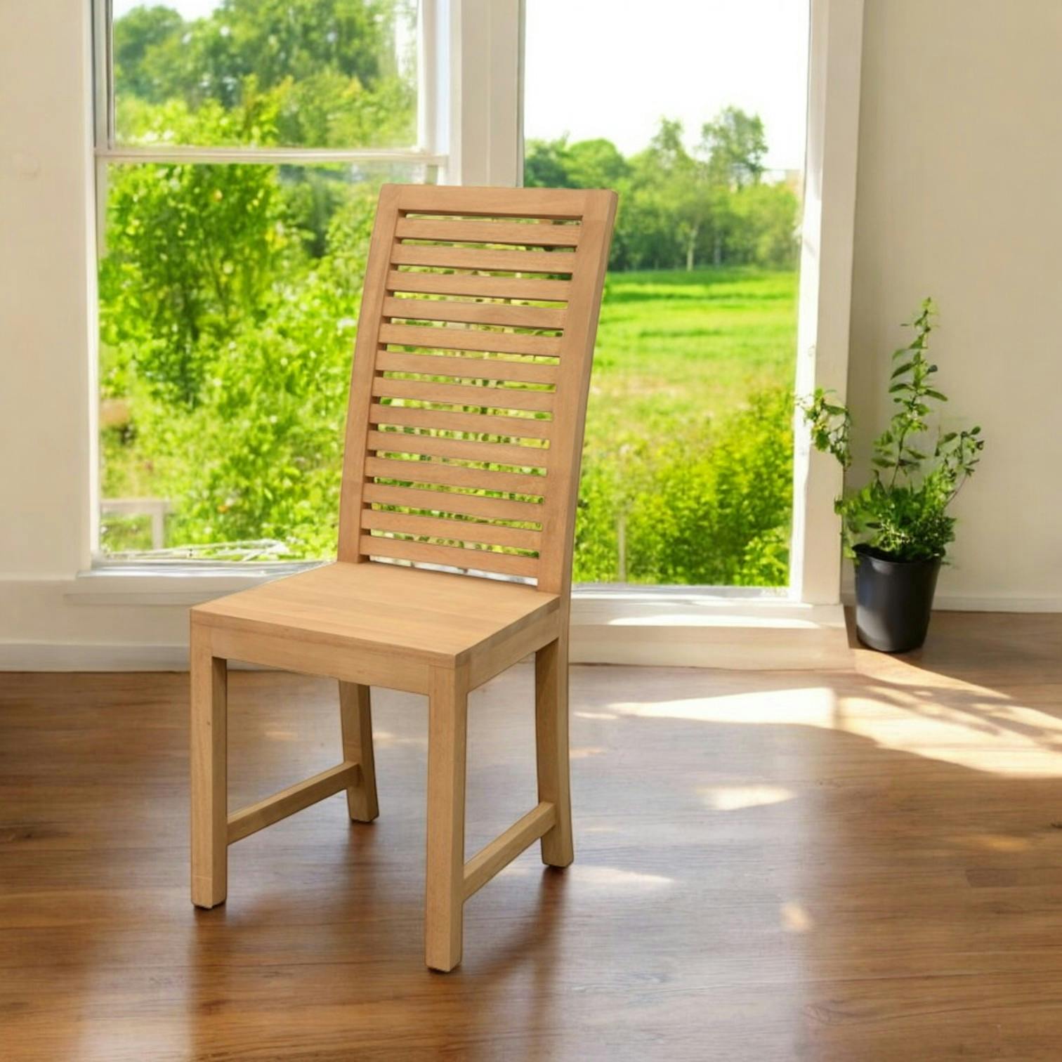 Chaise Hévéa dossier haut Persienne 45x52x105cm NEW ORLEANS