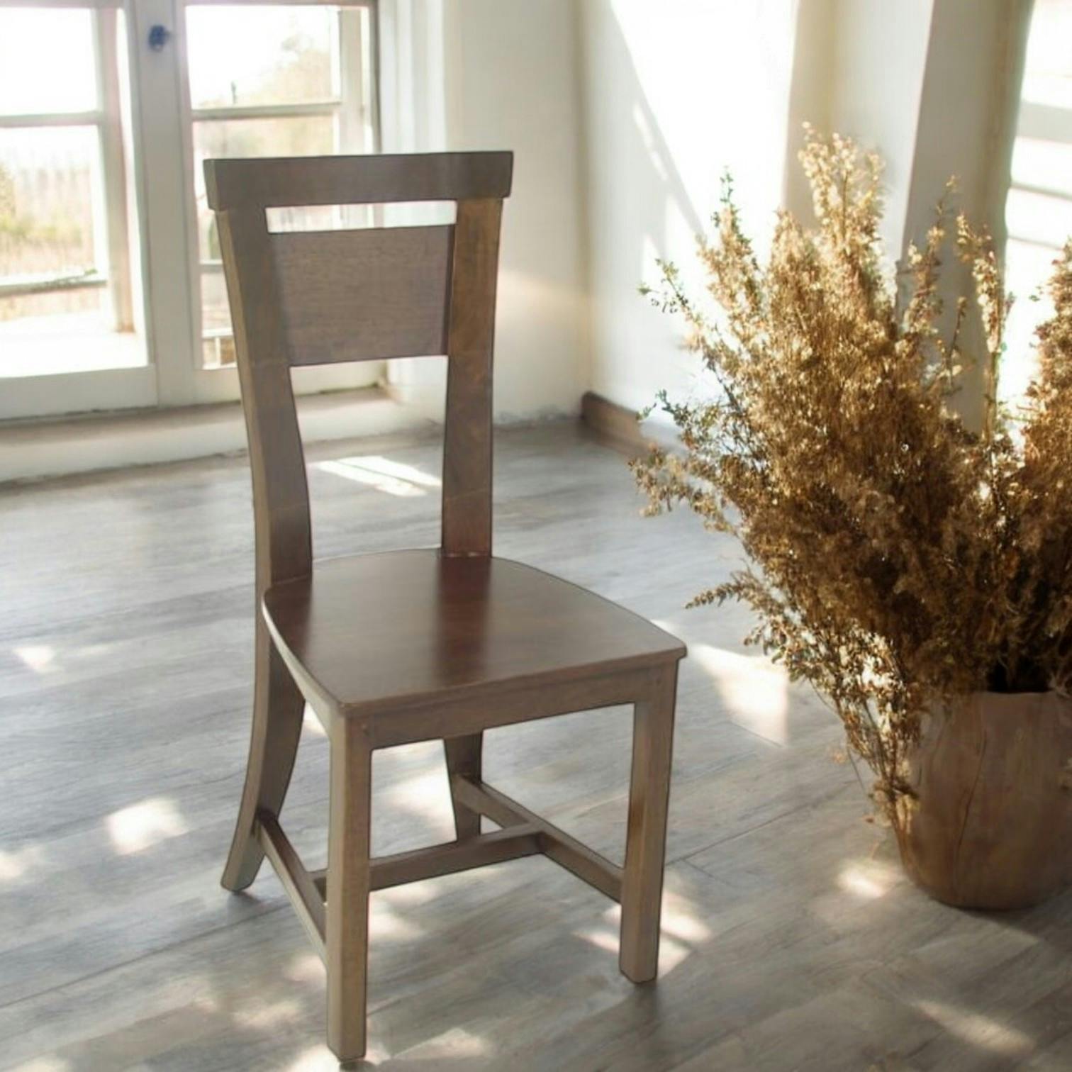 Chaise Hévéa dossier incurvé 45x49x96cm MAORI