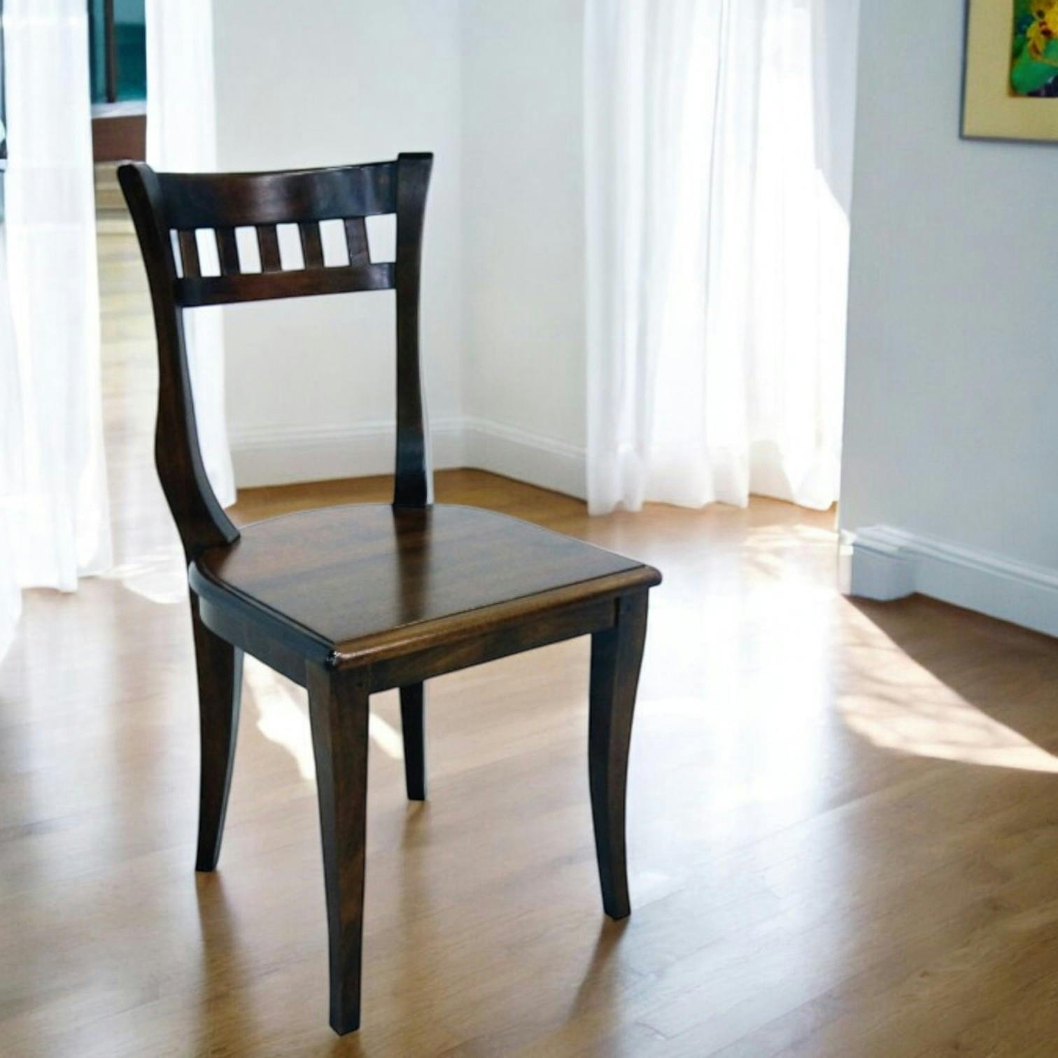 Chaise Hévéa style colonial 44x49x89cm MAORI