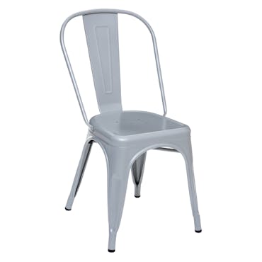 Chaise industrielle en métal argent (lot de 2) GOTEBORG