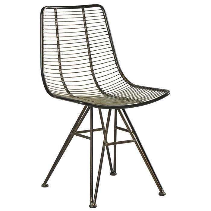 Chaise industrielle métal filaire couleur ambre VULCAN