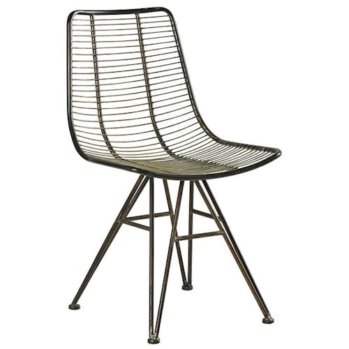 Chaise industrielle métal filaire couleur ambre VULCAN