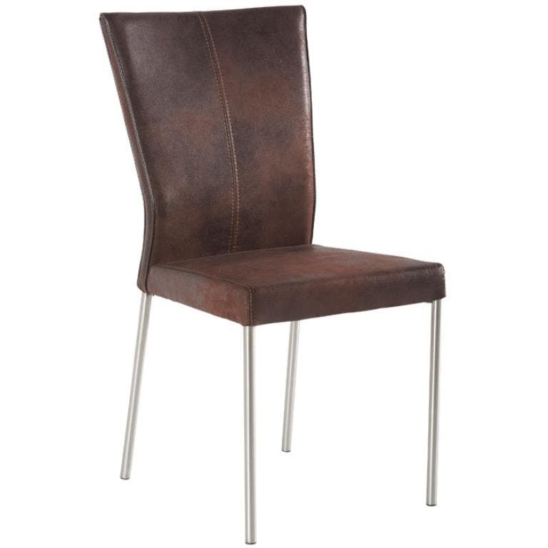 Chaise marron Moderne 60x100 Inox et microfibre