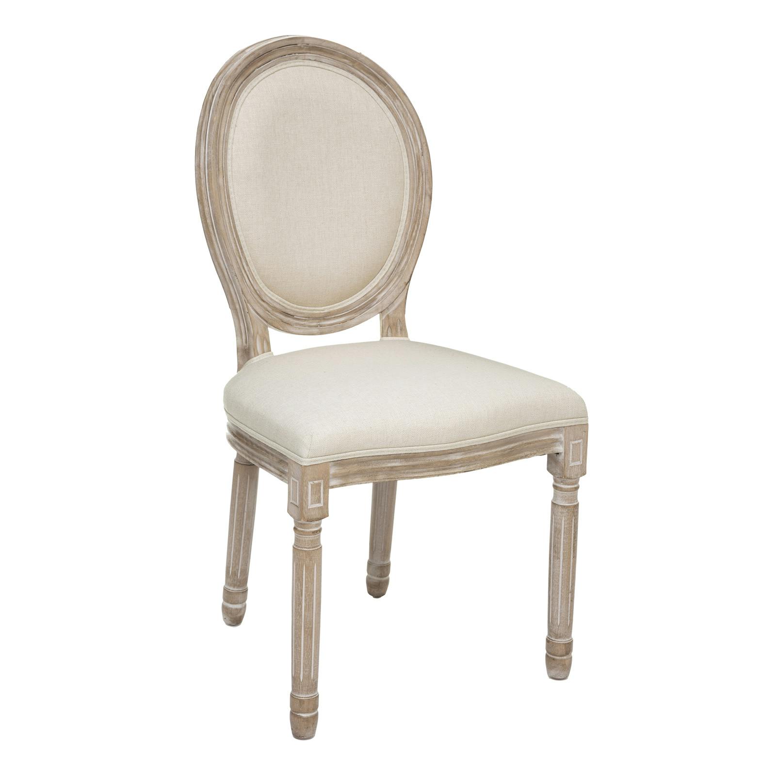 Chaise médaillon beige crème (lot de 2)