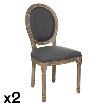  Chaise médaillon grise (lot de 2)