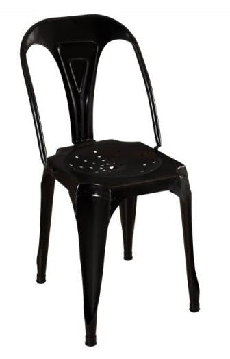 Chaise métal industrielle noire patinée RALF