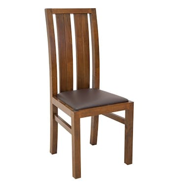  Chaise moderne bois et assise marron ATTAN