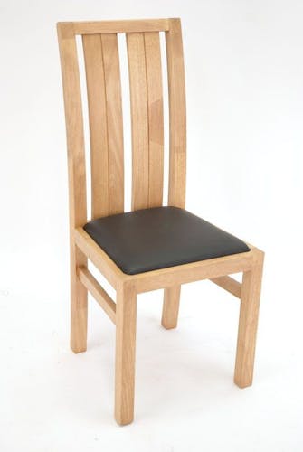 Chaise moderne bois et assise marron ATTAN