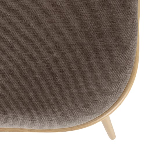 Chaise moderne dossier rotin assise velours taupe (lot de 2) LOANO