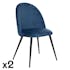 Chaise moderne en velours bleu (lot de 2) GOTEBORG
