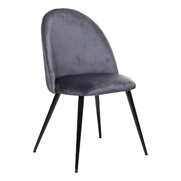 Chaise moderne en velours gris (lot de 2) GOTEBORG