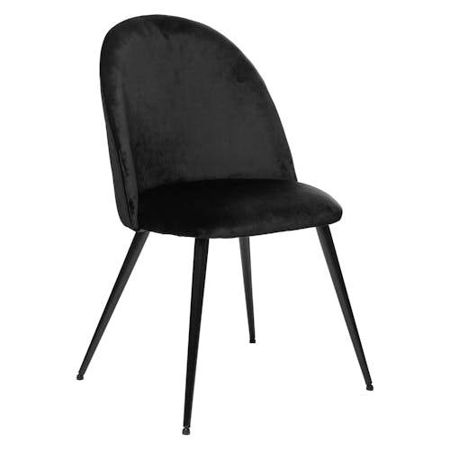 Chaise moderne en velours noir (lot de 2) GOTEBORG