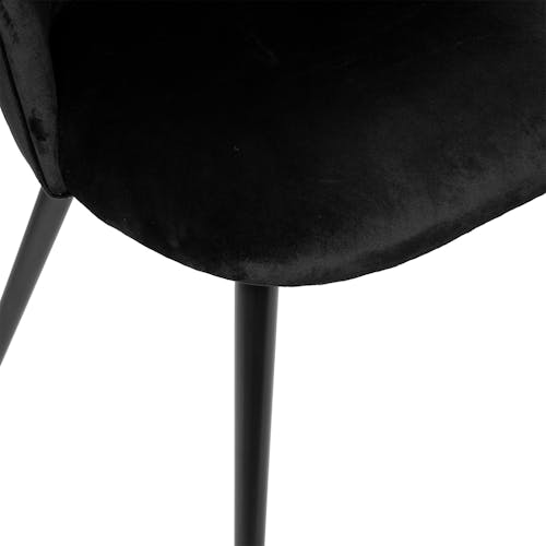 Chaise moderne en velours noir (lot de 2) GOTEBORG