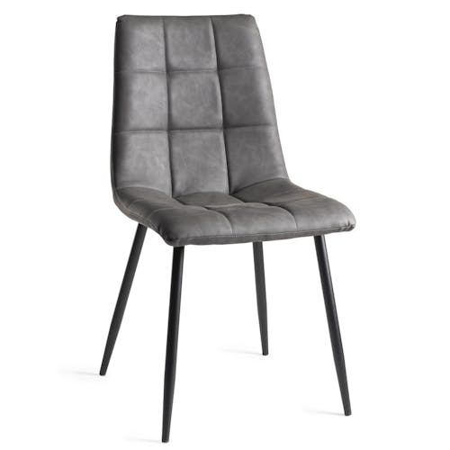 Chaise moderne grise motif carreaux (lot de 2) ALTA