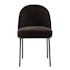 Chaise moderne tissu noir pieds métal (lot de 2) TIM
