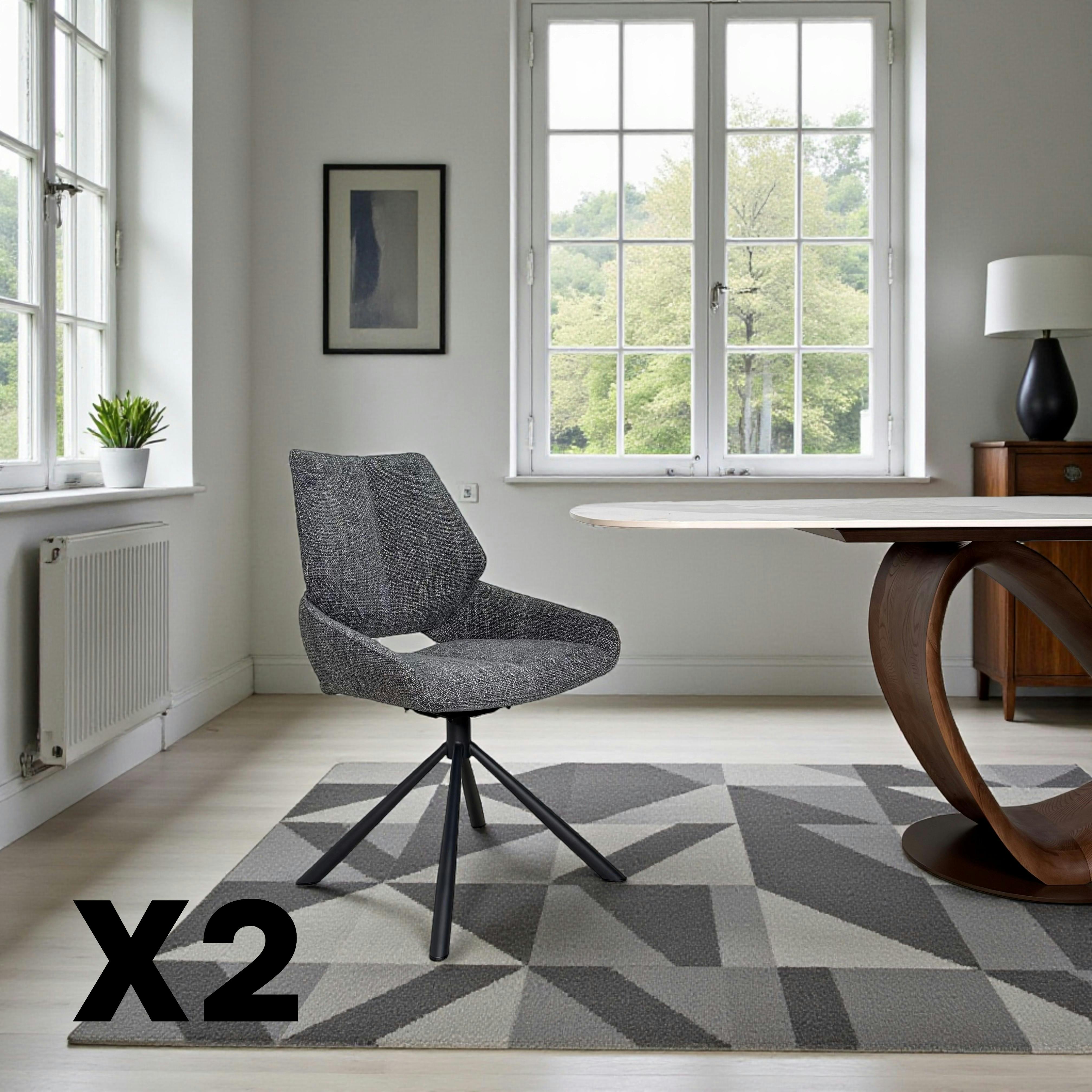 Chaise pivotante anthracite assise baquet (lot de 2) LIGURIE