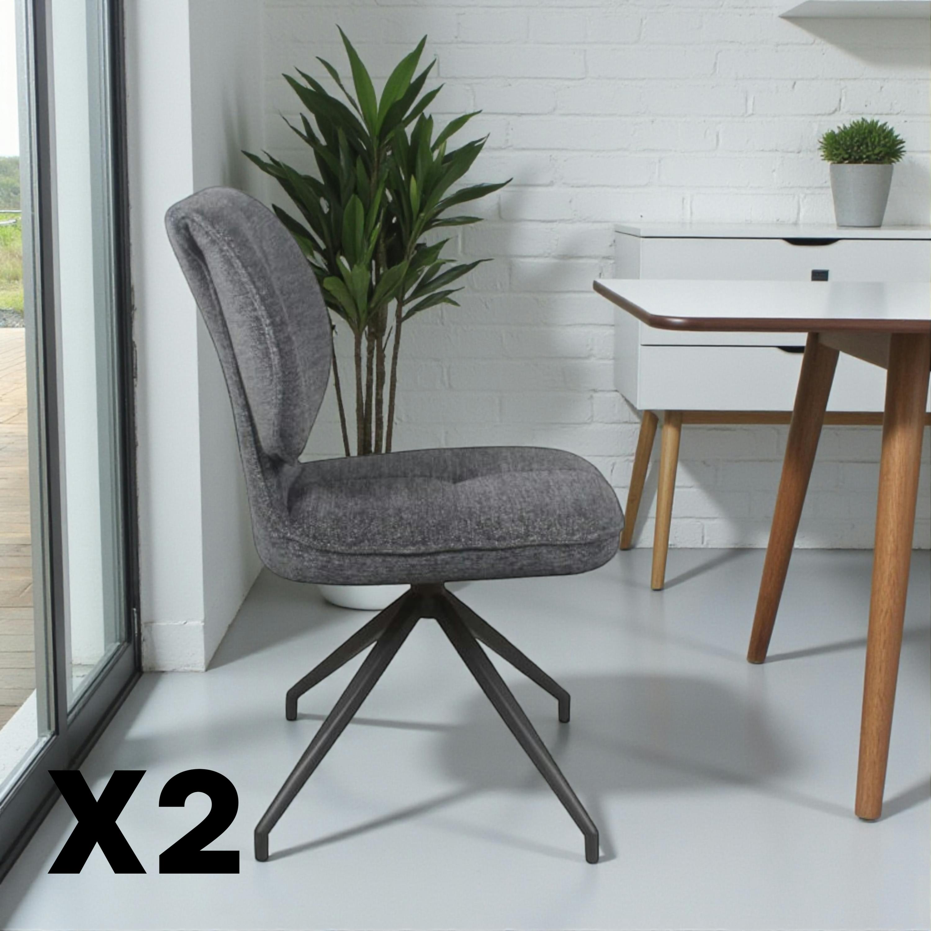 Chaise pivotante anthracite dossier double (lot de 2) LIGURIE