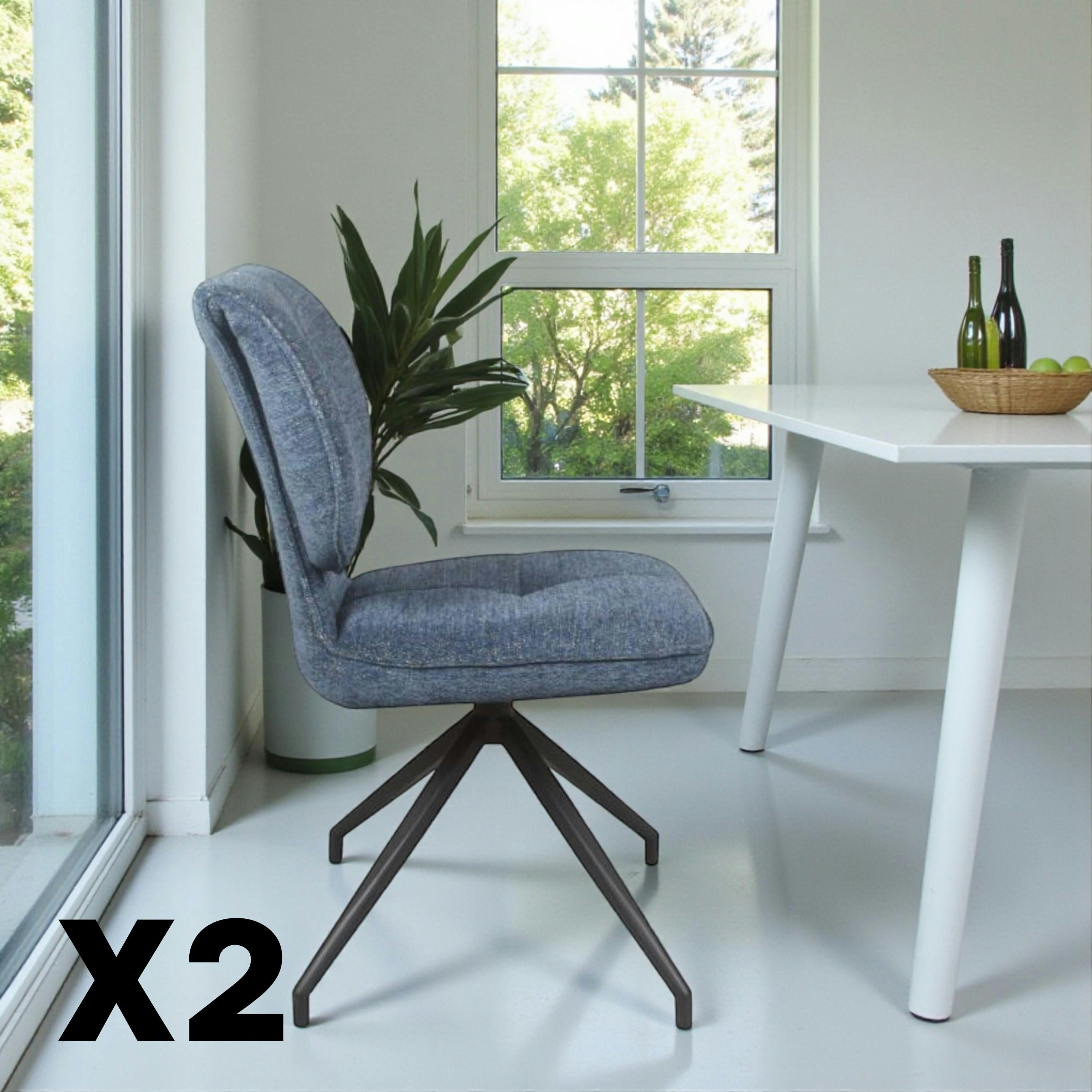Chaise pivotante bleue dossier double (lot de 2) LIGURIE