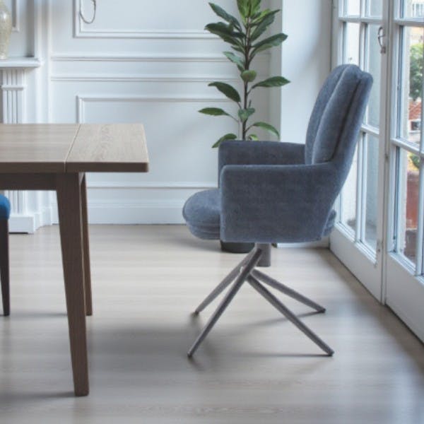 Chaise pivotante bleue double coussinage (lot de 2) LIGURIE