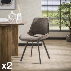 Chaise pivotante confort – taupe, dos ajouré (lot de 2) ASCOLI