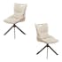 Chaise pivotante coussin et poignée tissu blanc (lot de 2) IENA