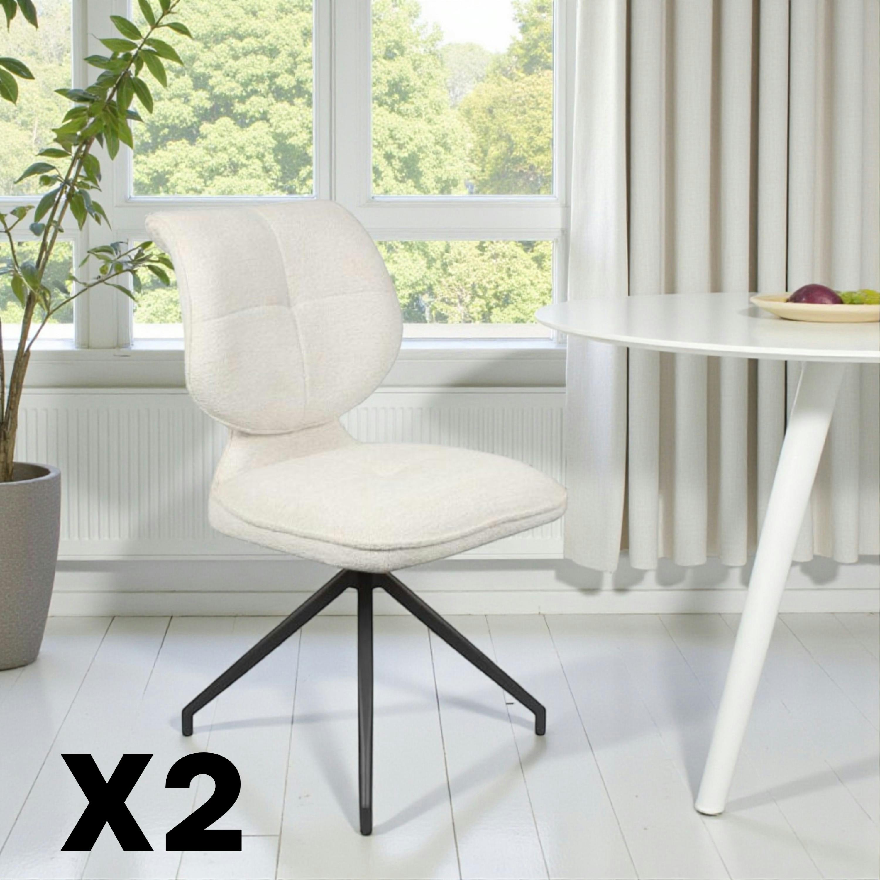 Chaise pivotante écrue dossier double (lot de 2) LIGURIE