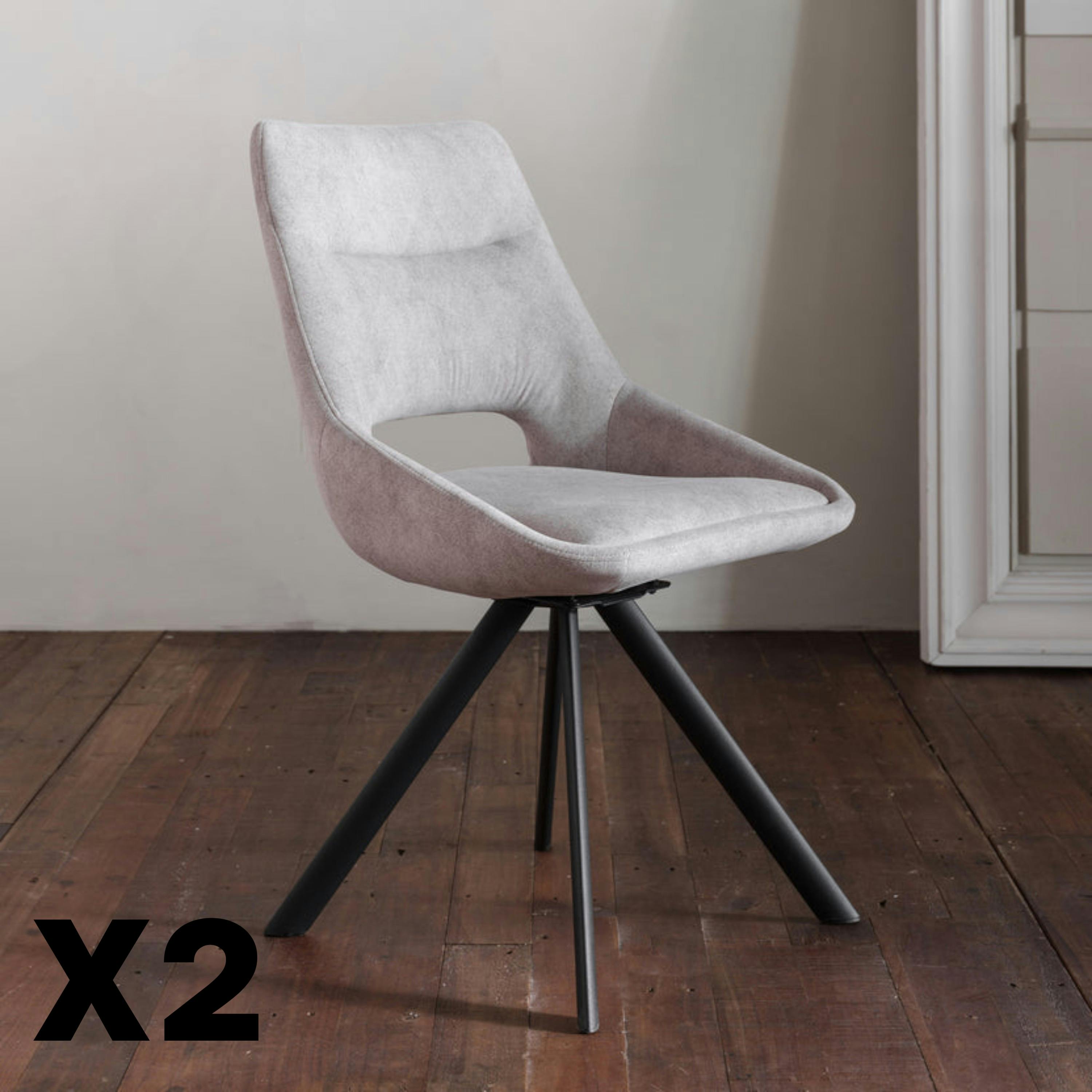 Chaise pivotante gris clair moderne (lot de 2) TREVI