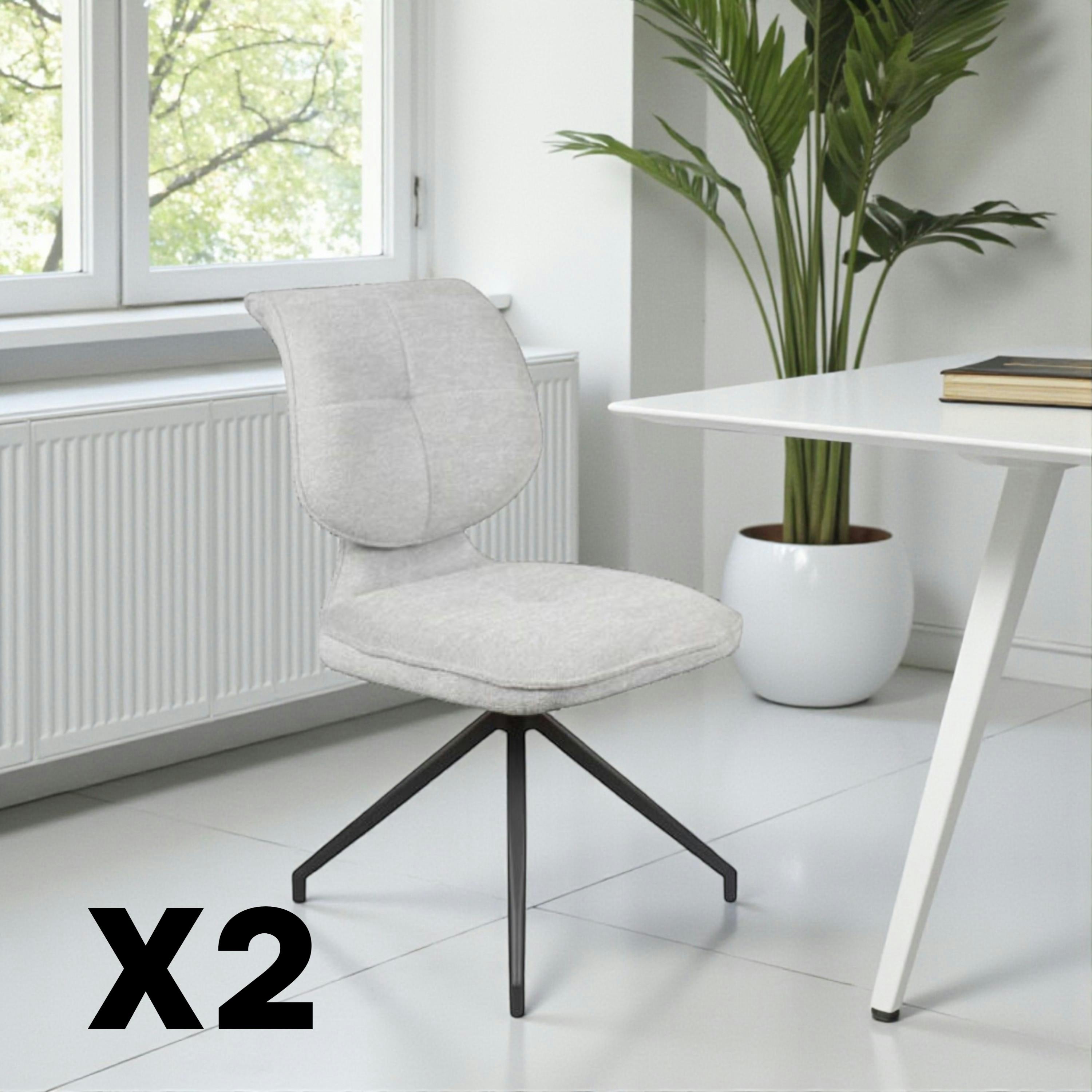 Chaise pivotante grise dossier double (lot de 2) LIGURIE