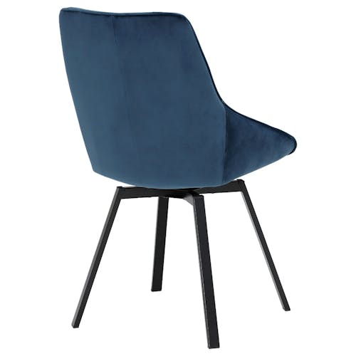 Chaise pivotante moderne en velours bleu OKA (Lot de 2)