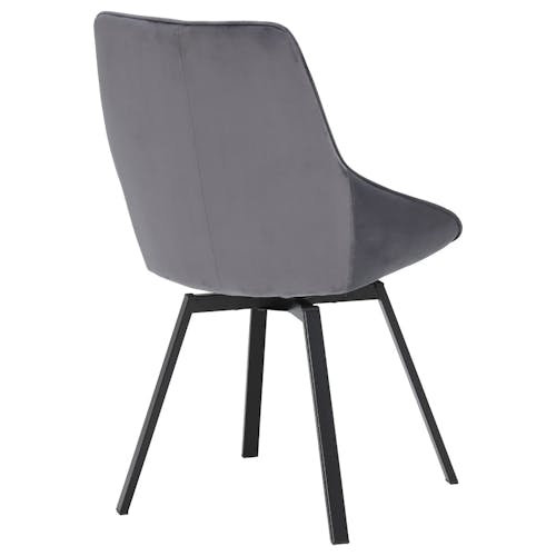 Chaise pivotante moderne en velours gris OKA (Lot de 2)