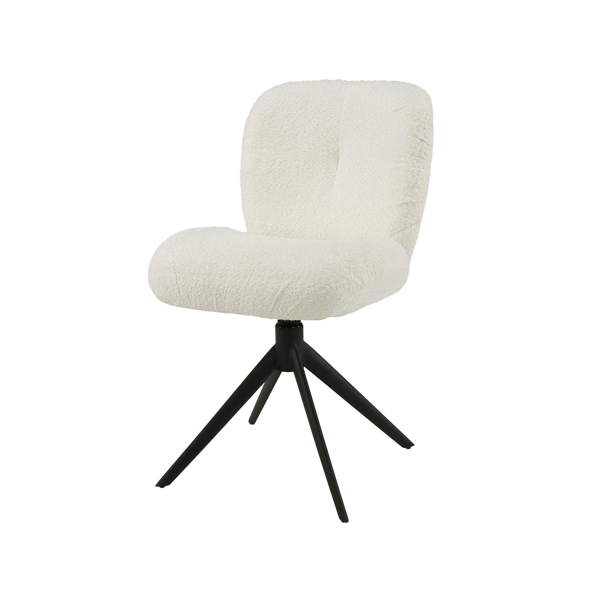 Chaise pivotante rembourrée en bouclette blanche (lot de 2) GALWAY