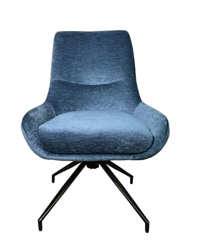 Chaise pivotante retro en velours bleu (lot de 2) PALERME