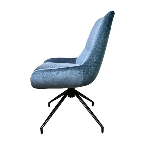 Chaise pivotante retro en velours bleu (lot de 2) PALERME