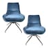 Chaise pivotante retro en velours bleu (lot de 2) PALERME