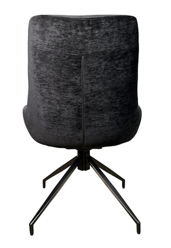 Chaise pivotante retro en velours noir (lot de 2) PALERME