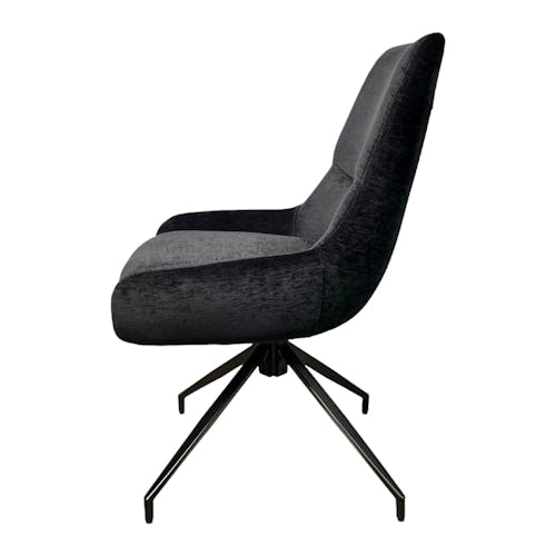 Chaise pivotante retro en velours noir (lot de 2) PALERME