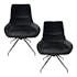 Chaise pivotante retro en velours noir (lot de 2) PALERME